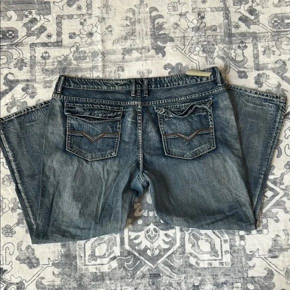 Buffalo David Bitton Relaxed Acid Washed Blue Jeans - Picture 2 of 15